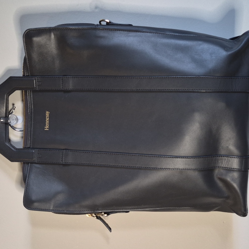 HENNESSY Grey Leather N/S Two Way Tote Messenger Purse